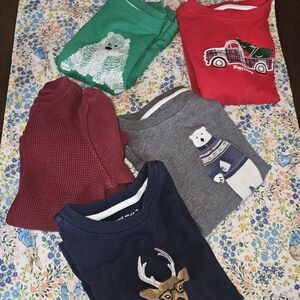 Janie and Jack Long Sleeve Tees - Red, Green, Gray, Navy, Maroon